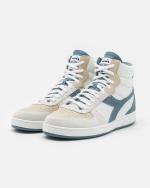 Sportschuhe Sneakers Diadora MAGIC BASKET MID NEAT Leder hoher Knöchel Mann WEISS/ZEITGRAU