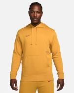 Kapuzenpullover PSG Nike Pullover Club Brushed Cotton French Terry Mann 2023 24 Gelb