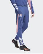 Trainingshose OLYMPIQUE LYON adidas Man 2023 24 Polyester AEROREADY Taschen mit Reißverschluss Blau