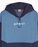 Sweatshirt Kapuze Pullover OLYMPIQUE MARSEILLE OM Puma FTBL CULTURE Baumwolle Fleece 2023 24 Mann Blau