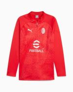 Trainings-Sweatshirt-Oberteil AC MILAN Puma Half Zip FLEECE Man 2023 24 Rot