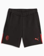  Ac Milan Puma Pantaloncini Shorts Casuals Nero 2023 24 Cotone Garzato 