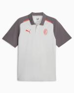 Poloshirt Ac Milan Puma CASUALS Baumwolle kurze Ärmel 2023 24 Mann Hellgrau