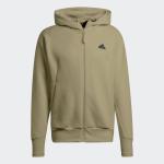 Jacke Sweatshirt Adidas M ZNE PR FZ Hood Baumwolle Fleece Grün