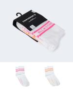 Converse 2PP ALL STAR DOUBLE STRIPE Sportsocken Socken x 2 Paar Sportswear Lifestyle Weiß