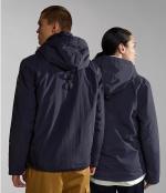 Wattierte Jacke, blaue Herren-Jacke „Rainforest Open Winter“ aus Napapijri-Material