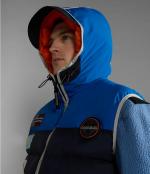 Bomber Jacket Shoulder Cape SLEEVELESS Vest Napapijri A-SHACKLETON VEST Man Blue