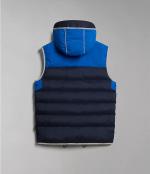 Bomber Jacket Shoulder Cape SLEEVELESS Vest Napapijri A-SHACKLETON VEST Man Blue