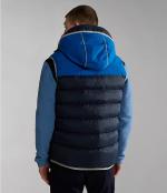 Bomber Jacket Shoulder Cape SLEEVELESS Vest Napapijri A-SHACKLETON VEST Man Blue