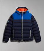 Bomber Down Jacket Napapijri A-SHACKLETON Hoodie Man Blue Royal