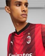  Ac Milan Puma Maglia Calcio maniche lunghe Rosso Nero 2023 24 Home 