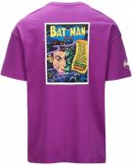 T-Shirt Kappa AUTHENTIC ZAKI WARNER BROS BATMAN Herren Kurzarm Rundhals Baumwolljersey Lila