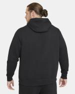 NIKE HOODIE Pullover Sportswear CLUB Sportswear Fleece MIT TASCHEN Baumwolle Schwarz