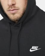 NIKE HOODIE Pullover Sportswear CLUB Sportswear Fleece MIT TASCHEN Baumwolle Schwarz