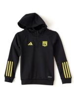 OL Training Sweatshirt OLYMPIQUE LIONE Adidas Training Top Half Zip Hood Herren 2023 24 Schwarz