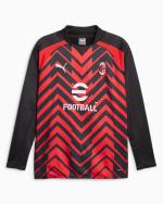 Ac Milan Puma Stadium Trainings-Sweatshirt Pre-Match Herren-Polyester-Oberteil Rot Schwarz 2023 24