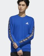  Felpa Sportiva Girocollo pullover crew UOMO Adidas essentials tape Blu 2021