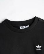 Adidas Originals Damen-Sport-Sweatshirt mit Rundhalsausschnitt, verkürzt, aus schwarzer Baumwolle