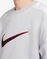 Nike Pullover Fleece BB Crew Baumwoll-Fleece-Sport-Sweatshirt mit Rundhalsausschnitt, Grau