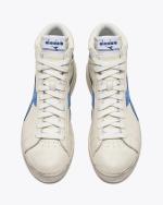 Sportschuhe Turnschuhe Diadora GAME L HIGH WAXED SUEDE POP Leder Herren Weiß Blau