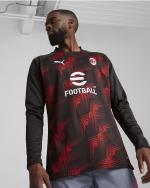  Ac Milan Puma Felpa Allenamento Training Top Stadium pre match Rosso Nero 2024 