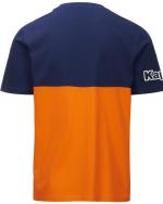 T-Shirt Freizeit Kappa LOGO FEFFO Herren Kurzarm Rundhalsausschnitt Baumwolljersey orange blau