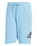 adidas Essentials Big Logo French Terry Herrenshorts aus gebürsteter Baumwolle mit Taschen Hellblau