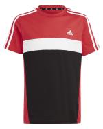 Adidas Tiberio 3-Streifen Colorblock Baumwolle Junior T-Shirt Rot Schwarz