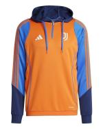 Trainingssweatshirt JUVENTUS FC Adidas Training Top Half Zip Hood Herren 2024 25 Orange mit Reißverschlusstaschen