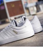 Sportschuhe Sneakers Adidas VL Court 3.0 Leder UNISEX TOTAL WEISS