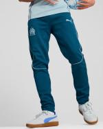 Anzughose OLYMPIQUE MARSEILLE OM Puma Sweat CASUALS mit Reißverschlusstaschen Baumwollfleece Herren 2024 25 blau Ocean Tropic