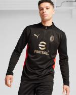  Ac Milan Puma Felpa Allenamento Training Top Nero mezza zip 2024 25 