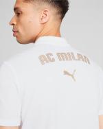  Ac Milan Puma Polo Maglia UOMO Bianco Cotone CASUALS 2024 25 