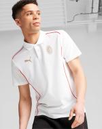  Ac Milan Puma Polo Maglia UOMO Bianco Cotone CASUALS 2024 25 