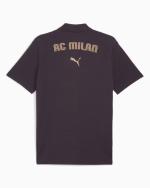 Poloshirt Ac Milan Puma CASUALS Baumwolle Kurzarm 2024 25 Herren Dunkelgrau