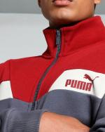 Kompletter Puma Power Fleece Herren-Trainingsanzug aus Fleece-Baumwolle in Galactic Grey