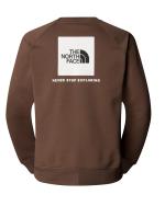 Sports crewneck pullover sweatshirt The North Face RAGLAN REDBOX Crew FLEECE Cotton SMOKEY BROWN