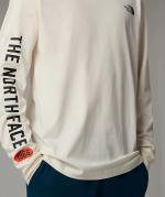 T-shirt freizeit The north face Varsity Graphic Crewneck herren aus baumwolle Lange Ärmel Weiß Dune