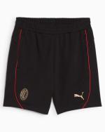  Ac Milan Puma Pantaloncini Shorts Casuals Nero Cotone con TASCHE a ZIP 2024 25 