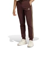 Anzughose Adidas Essentials Fleece 3-Streifen Tapered Cuff Baumwollfleece Mann Mit Taschen Braun