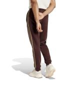 Anzughose Adidas Essentials Fleece 3-Streifen Tapered Cuff Baumwollfleece Mann Mit Taschen Braun