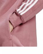 ESSENTIALS 3-STREIFEN FLEECE-SWEATJACKE MIT KAPUZE UND DURCHGEHENDER REISSVERSCHLUSS Rosa Baumwolle