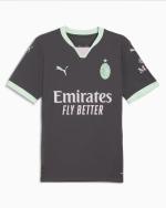 Fußballtrikot AC MILAN PUMA 2024 25 Kurzarm Herren THIRD Grau