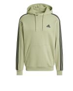 Adidas Essentials Fleece 3-Streifen Baumwollfleece-Hoodie Grün Herren