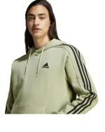 Adidas Essentials Fleece 3-Streifen Baumwollfleece-Hoodie Grün Herren