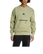 Adidas City Escape Fleece Herren Grünes Baumwoll-Sport-Sweatshirt