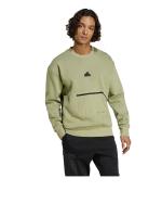 Adidas City Escape Fleece Herren Grünes Baumwoll-Sport-Sweatshirt