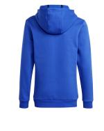 Addias Essentials 3-Streifen Tiberio Pullover Hoodie für Kinder, Baumwollfleece, halbglänzend, blau, weiß, mittelgrau, meliert