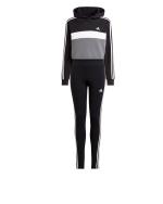 Addias Kinder Mädchen Tiberio 3-Streifen Colorblock Fleece-Leggings Junior Baumwolle Kapuzen-Bodysuit