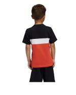 Adidas Tiberio 3-Streifen Colorblock Baumwolle Junior T-Shirt Rot Schwarz